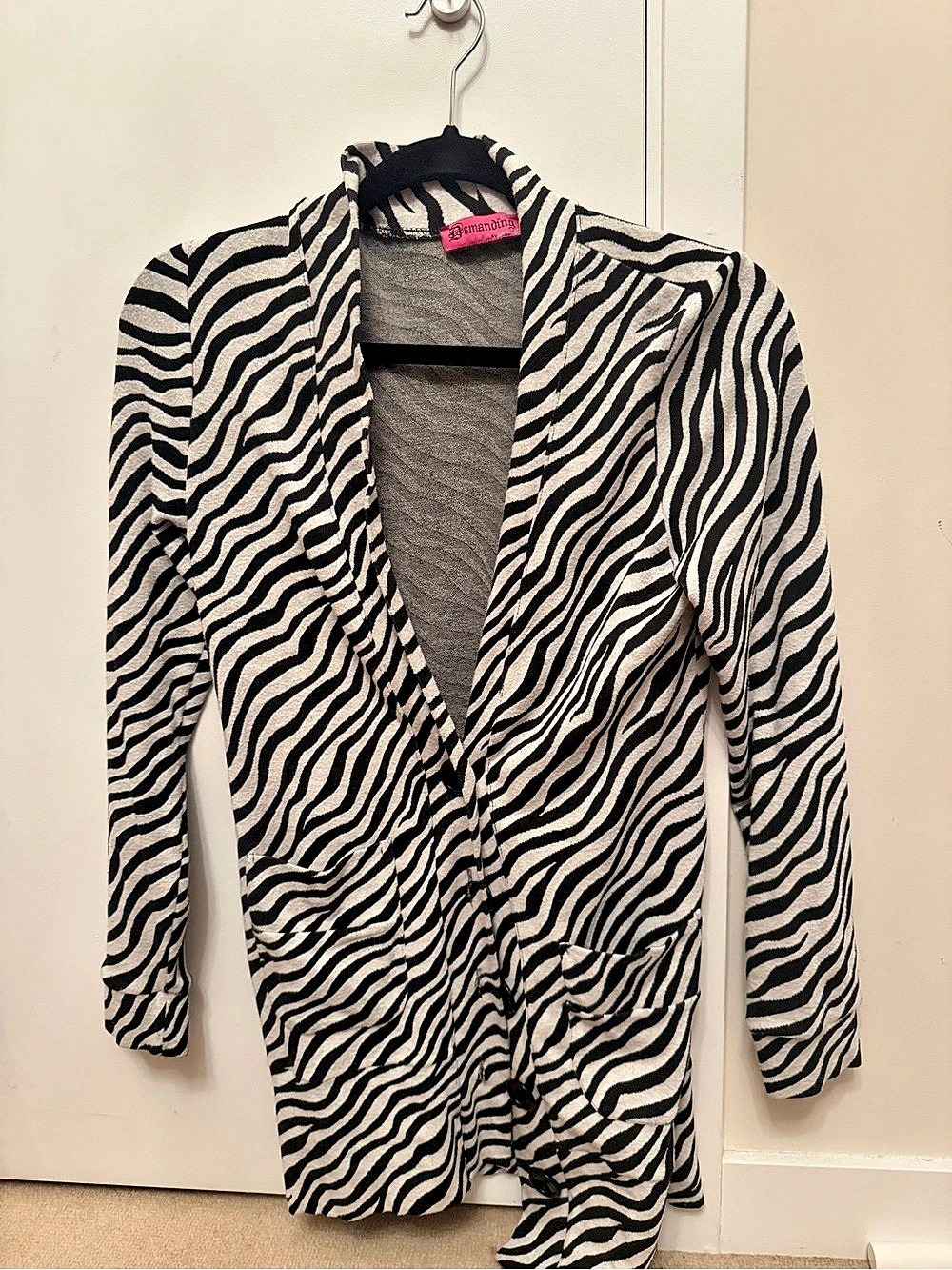 Betsey Johnson Animal Print Blazer in Black & White Like New